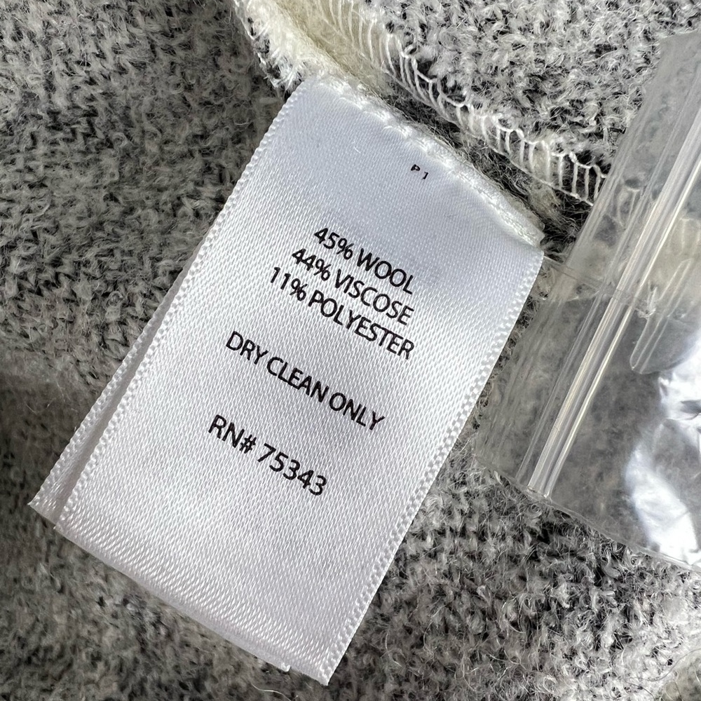 Lucy & Laurel Anthropologie Wool Blend Dress Coat Size Medium black white gray - Picture 8 of 8